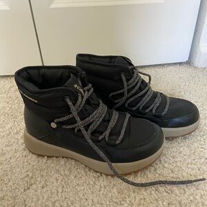 MAT Columbia Slopeside Village Omni Heat Mid Snow Boots Navy Size 6